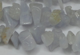 CCH218 34 inches 5*8mm blue chalcedony chips gemstone beads wholesale