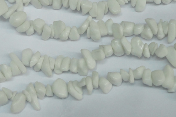 CCH284 34 inches 8*12mm white stone chips beads wholesale