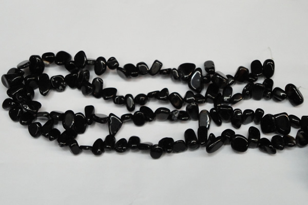 CCH332 15.5 inches 10*15mm black agate chips gemstone beads wholesale