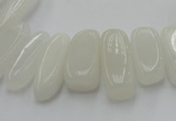 CCH407 15.5 inches 6*18mm - 10*22mm white jade chips beads