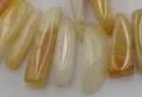 CCH408 15.5 inches 6*20mm - 7*30mm yellow jade chips beads