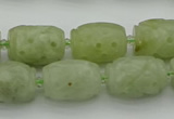 CCJ323 15.5 inches 12*16mm - 13*18mm carved drum China jade beads