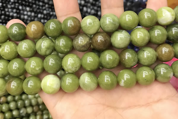 CCJ334 15.5 inches 12mm round green China jade beads wholesale