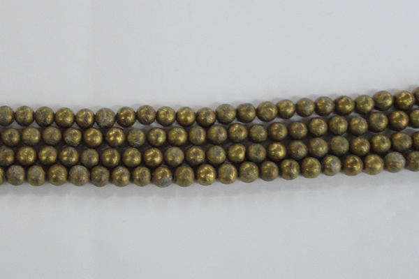 CCJ351 15.5 inches 8mm carved round plated China jade beads