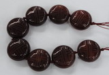 CCJ360 30mm carved coin China jade beads wholesale