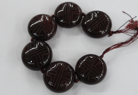 CCJ361 35mm carved coin China jade beads wholesale