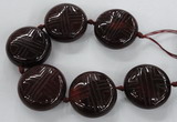 CCJ362 40mm carved coin China jade beads wholesale