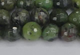 CCJ423 15.5 inches 10mm faceted round dendritic green jade beads