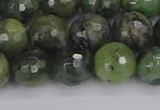 CCJ424 15.5 inches 12mm faceted round dendritic green jade beads