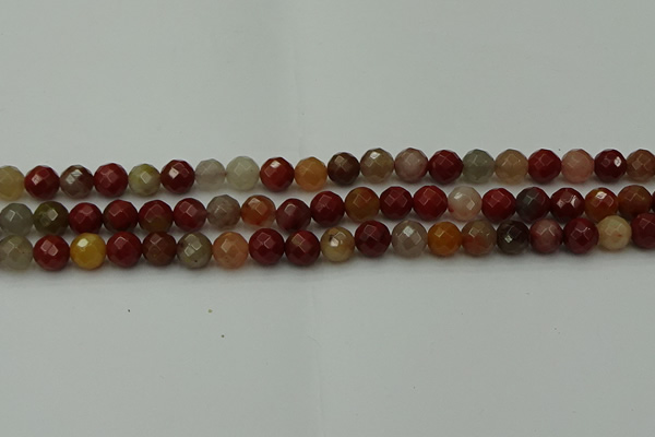 CCJ461 15.5 inches 6mm faceted round colorful jasper beads