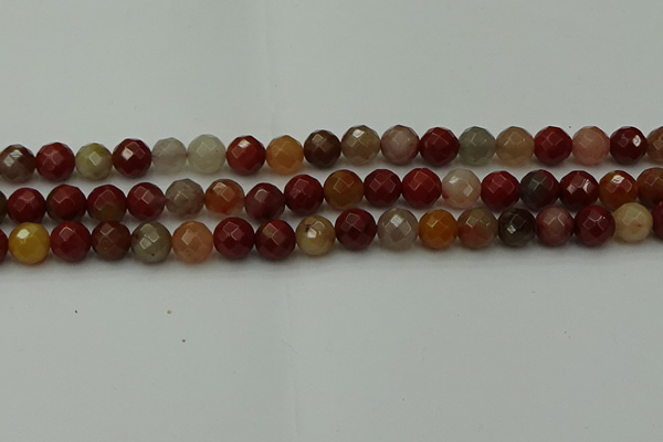 CCJ462 15.5 inches 8mm faceted round colorful jasper beads