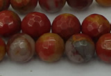 CCJ463 15.5 inches 10mm faceted round colorful jasper beads