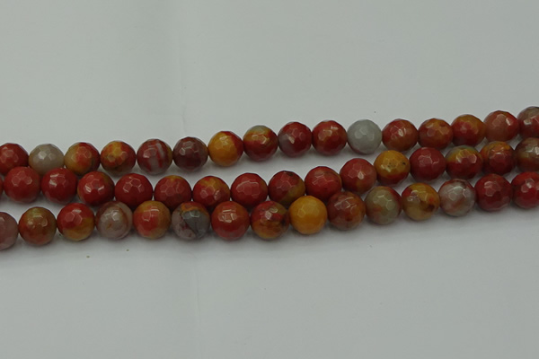 CCJ463 15.5 inches 10mm faceted round colorful jasper beads