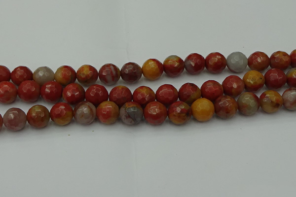 CCJ464 15.5 inches 12mm faceted round colorful jasper beads