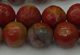 CCJ465 15.5 inches 14mm faceted round colorful jasper beads