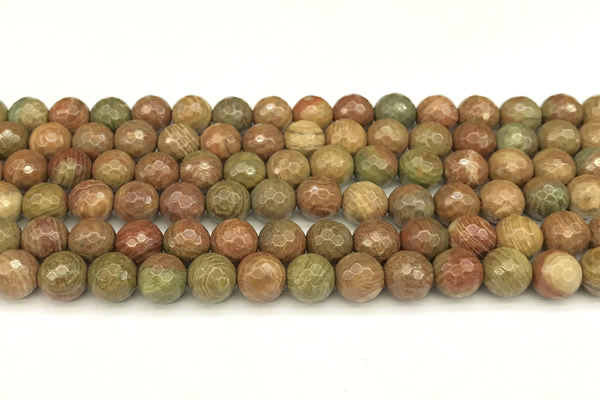 CCJ481 15 inches 6mm faceted round rainbow jasper beads