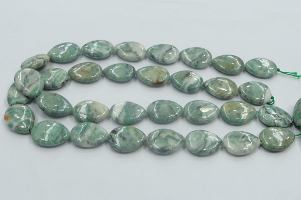 CCJ52 15.5 inches 18*25mm flat teardrop African jade gemstone beads