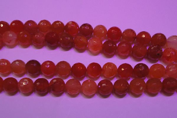 CCL55 15 inches 12mm faceted round carnelian gemstone beads