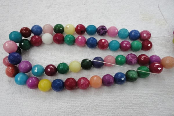 CCN1001 15.5 inches 4mm faceted round multi colored candy jade beads