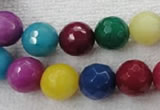 CCN1005 15.5 inches 12mm faceted round multi colored candy jade beads