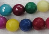 CCN1008 15.5 inches 18mm faceted round multi colored candy jade beads