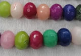 CCN1011 15.5 inches 8*12mm faceted rondelle multi colored candy jade beads