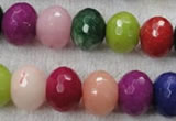 CCN1014 15.5 inches 12*16mm faceted rondelle multi colored candy jade beads