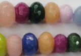 CCN1018 4*6mm - 13*18mm faceted rondelle multi colored candy jade beads