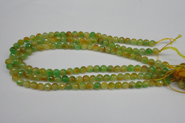 CCN1293 15.5 inches 8mm faceted round rainbow candy jade beads