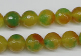 CCN1295 15.5 inches 12mm faceted round rainbow candy jade beads