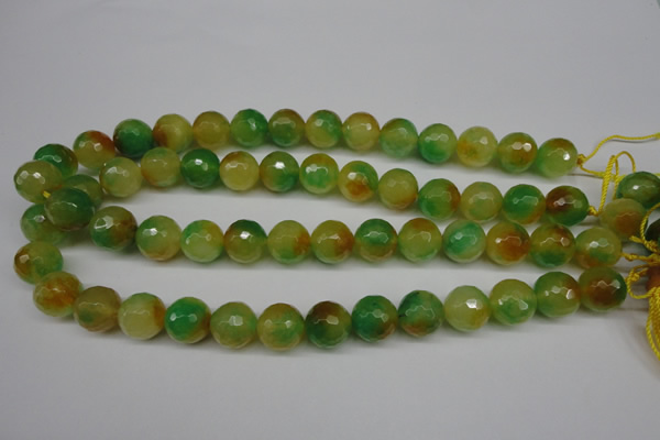 CCN1296 15.5 inches 14mm faceted round rainbow candy jade beads