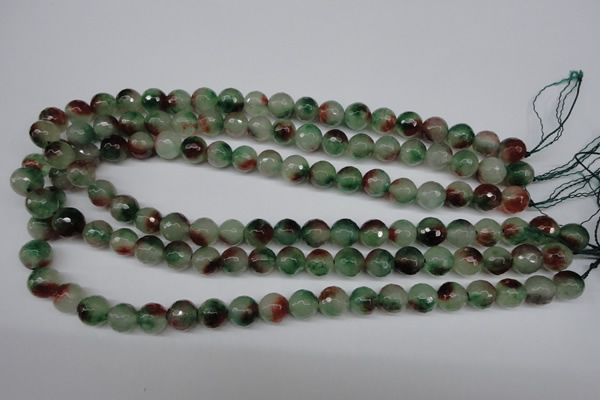 CCN1304 15.5 inches 10mm faceted round rainbow candy jade beads