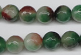 CCN1305 15.5 inches 12mm faceted round rainbow candy jade beads