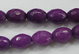 CCN1453 15.5 inches 10*14mm faceted rice candy jade beads wholesale