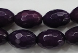 CCN1455 15.5 inches 13*18mm faceted rice candy jade beads wholesale