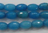 CCN1492 15.5 inches 8*12mm faceted rice candy jade beads wholesale