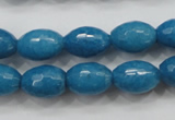 CCN1493 15.5 inches 10*14mm faceted rice candy jade beads wholesale