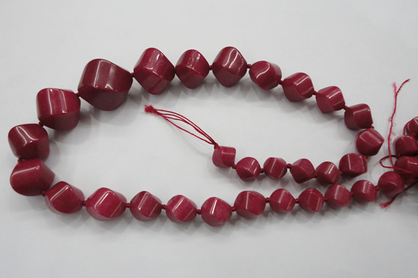 CCN1541 15.5 inches 10*14mm - 20*25mm twisted tetrahedron candy jade beads