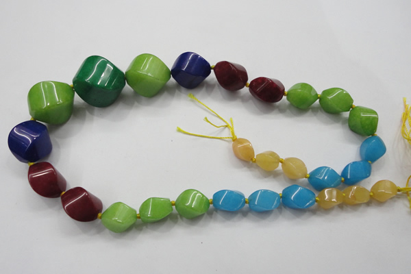 CCN1544 15.5 inches 10*14mm - 20*25mm twisted tetrahedron candy jade beads