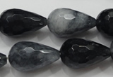 CCN1611 15.5 inches 15*25mm faceted teardrop candy jade beads