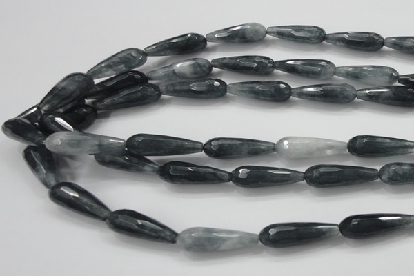 CCN1612 15 inches 10*30mm faceted teardrop candy jade beads