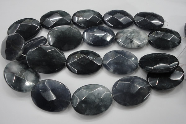 CCN1646 15.5 inches 30*40mm faceted oval candy jade beads