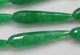 CCN1668 15.5 inches 8*40mm faceted teardrop candy jade beads wholesale