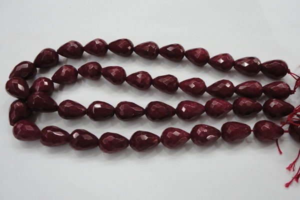 CCN1677 15.5 inches 13*18mm faceted teardrop candy jade beads wholesale