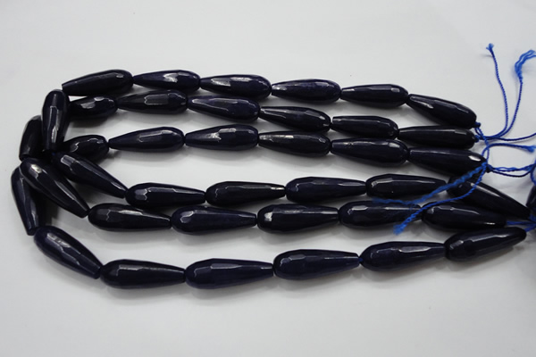 CCN1693 15.5 inches 10*30mm faceted teardrop candy jade beads wholesale