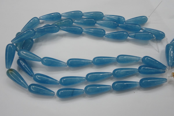 CCN1702 15.5 inches 10*30mm teardrop candy jade beads wholesale