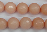 CCN1815 15 inches 14mm faceted round candy jade beads wholesale