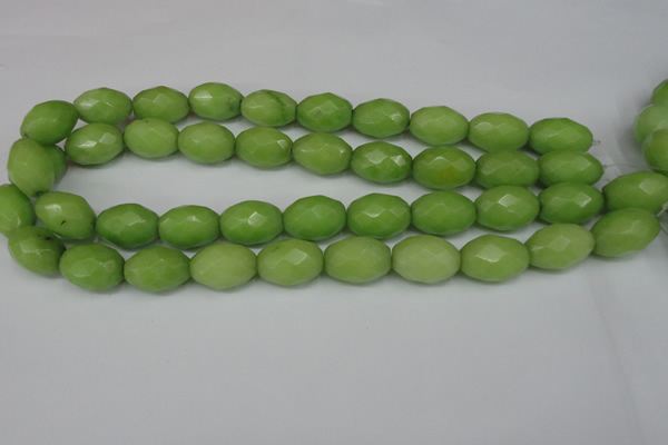 CCN184 15.5 inches 13*18mm faceted rice candy jade beads