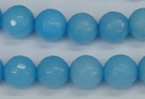 CCN1874 15 inches 12mm faceted round candy jade beads wholesale