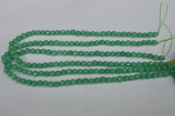 CCN1881 15 inches 6mm faceted round candy jade beads wholesale